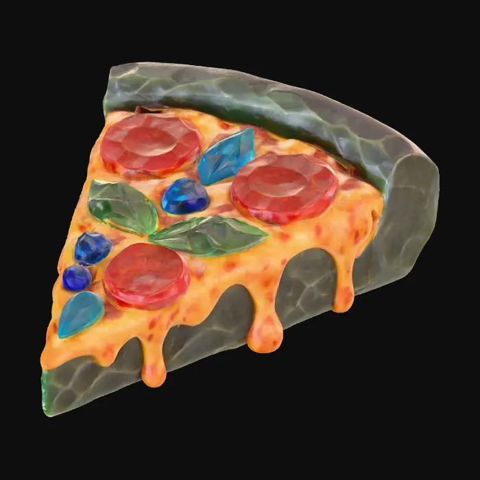 3D model for Gemstone Pizza Slice, #food#