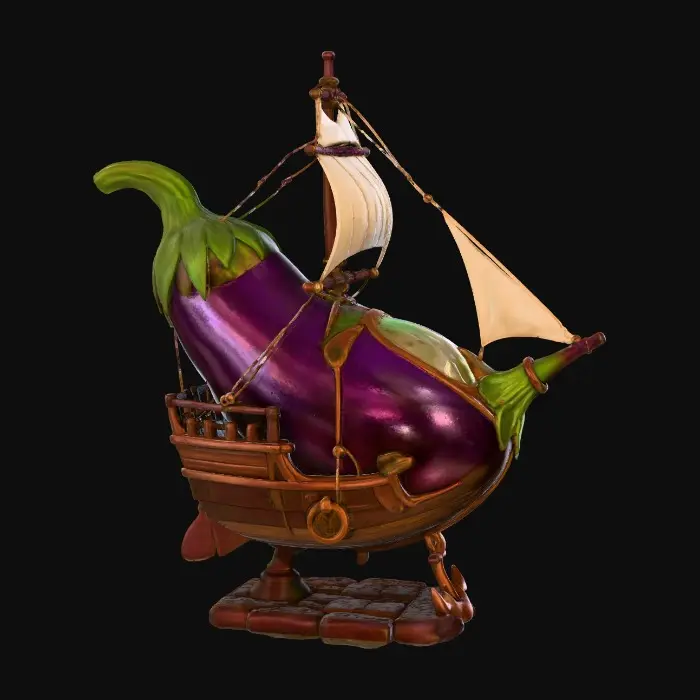 3D model for Eggplant Voyage, #food#