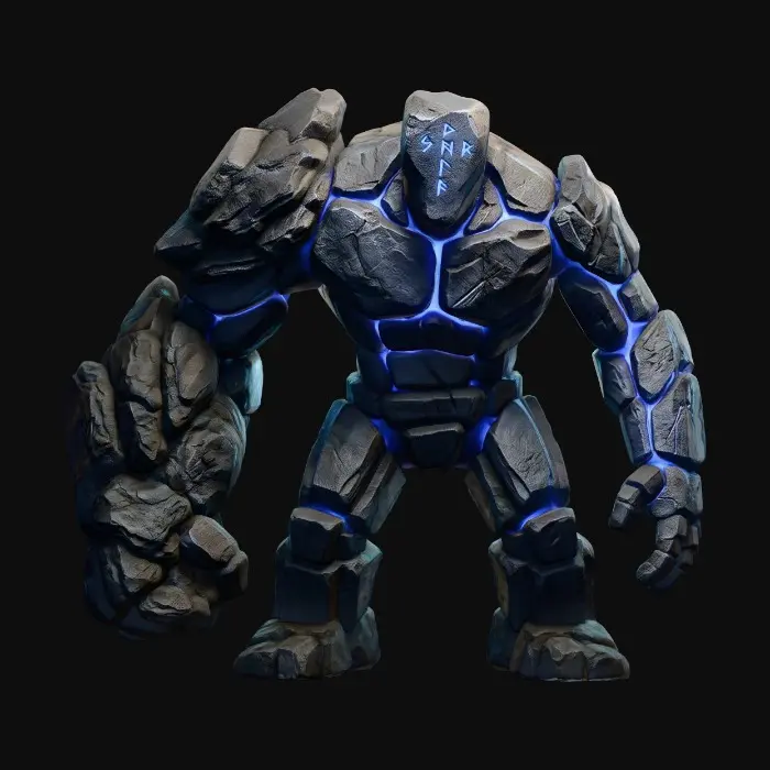 3D model for Azure Crag Golem
