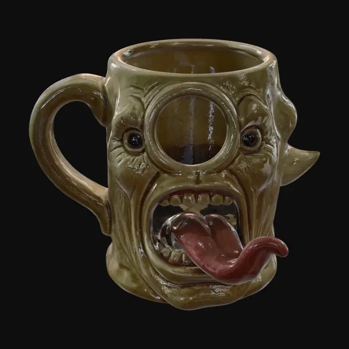 3D model for Screaming Face Mug with Tongue
