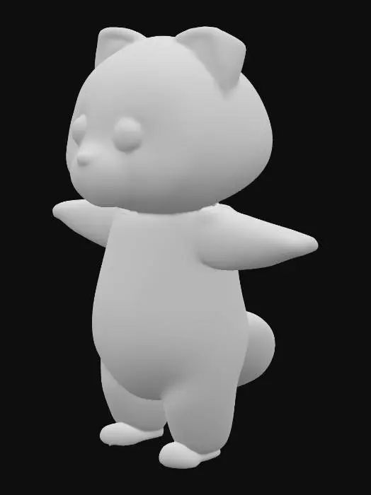 3D model for T-posing cartoon low poly red panda make it look like its from a roblox game