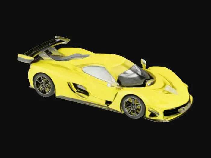 3D model for Green Hypercar Rear View