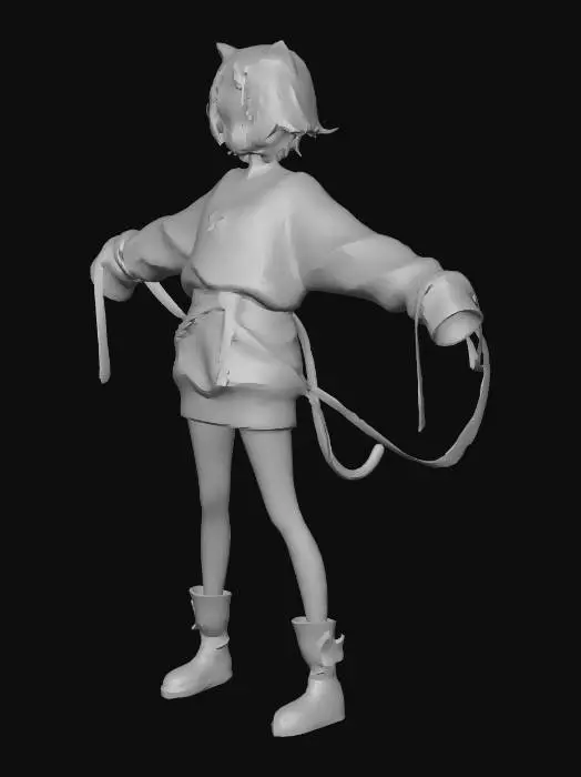 3D model for Enigmatic Feline Companion