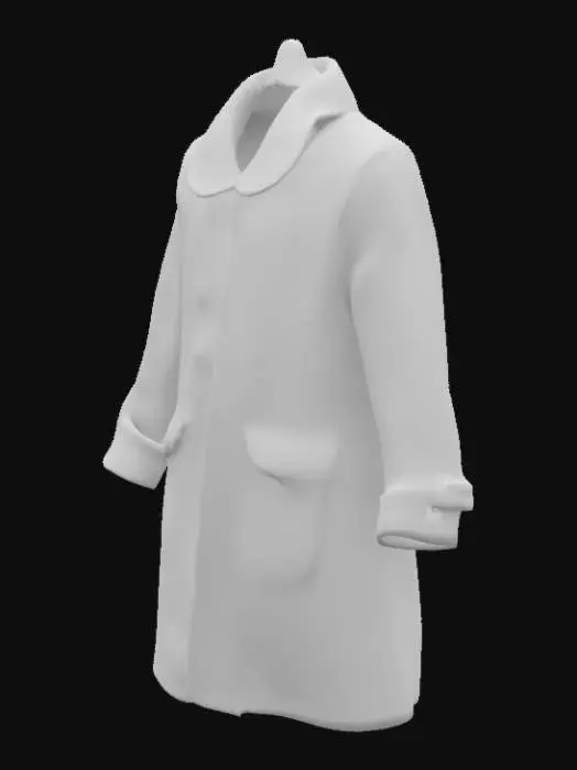 3D model for a pink coat of a rich German woman from the 1930s hanged on old hanger