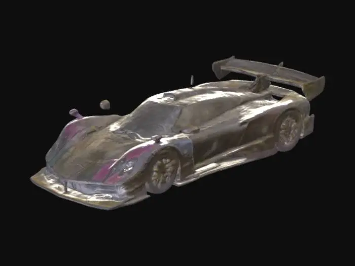 3D model for Mulitcolor Pagani Zonda R with gold trim and black body mini high resolution 0.02
