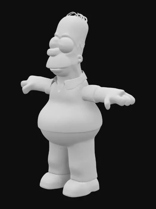 3D model for Homer from Simpsons, Pixar Style, Highly Detailed, Ultra Realistic, T-pose, Full Body