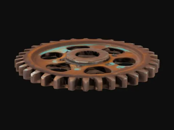 3D model for old rusty heavily corroded cogwheel