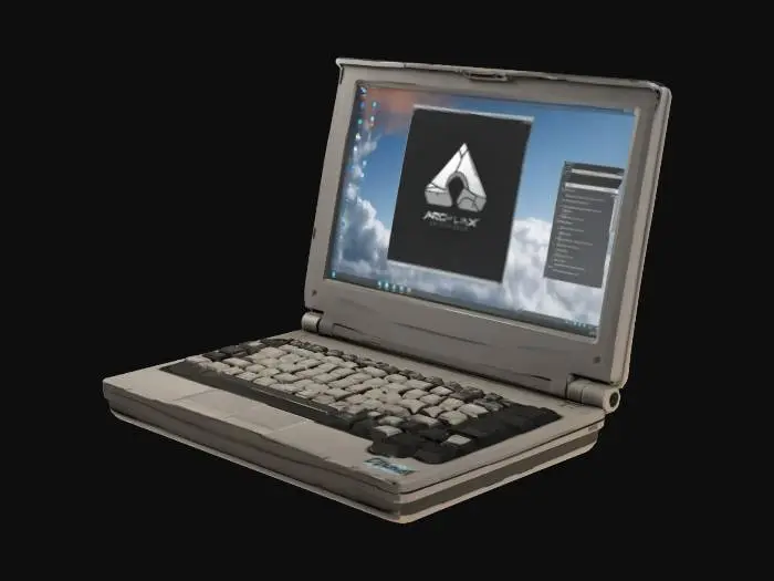 3D model for #arch#, Laptop running Arch Linux, #arch#