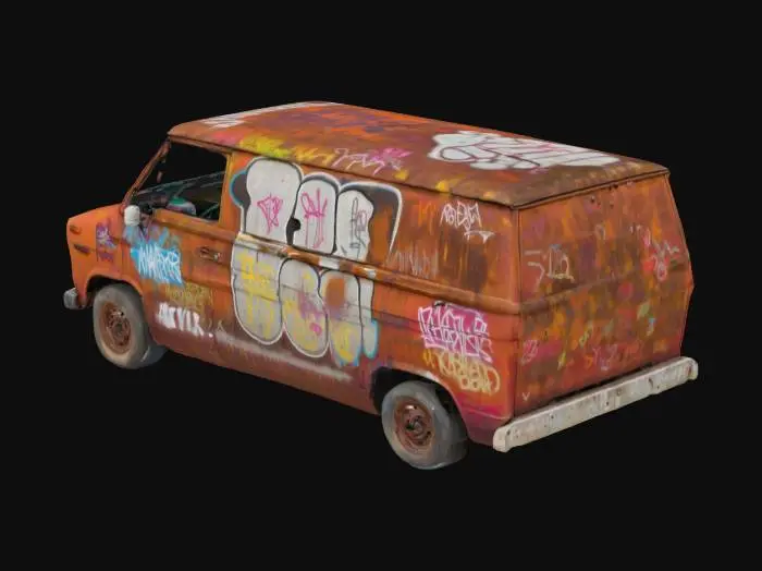3D model for Graffiti Van in Sunlight
