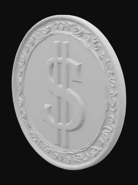 3D model for #emblem#, dollar coin 
