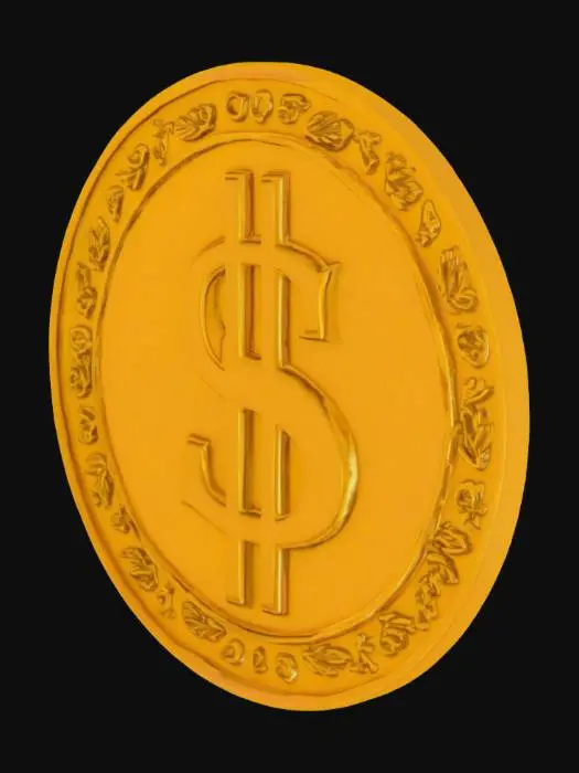 3D model for #emblem#, dollar coin 