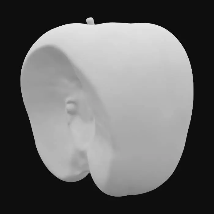 3D model for Orange apple cut in half