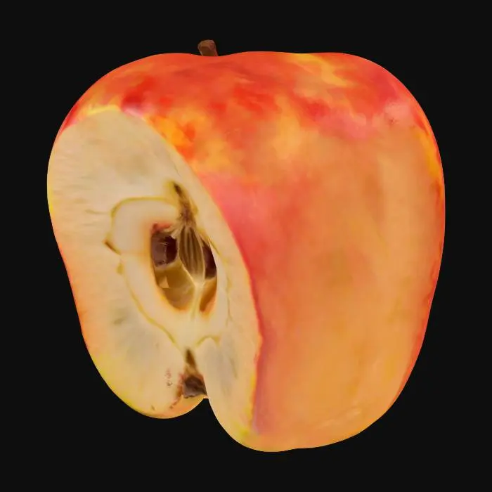 3D model for Orange apple cut in half