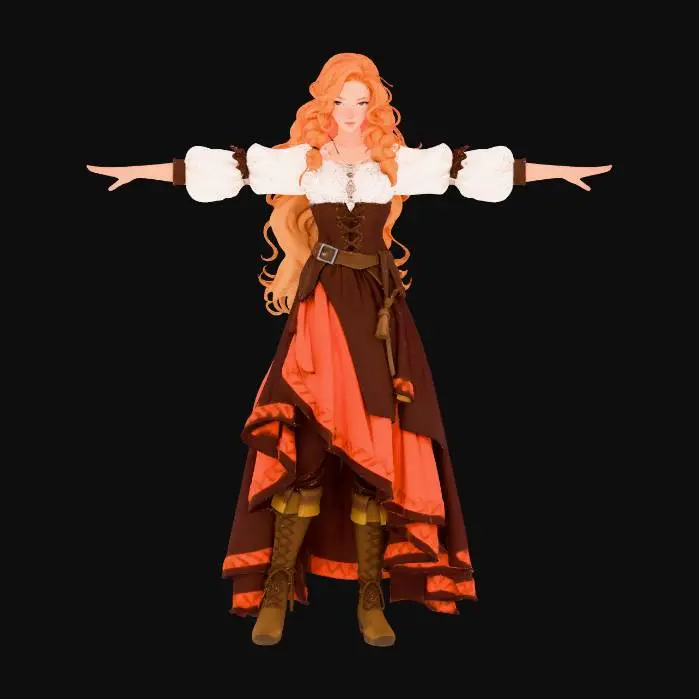 3D model for Medieval Fashion Pose