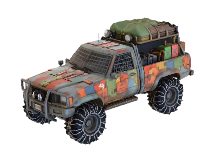 Winter Expedition Truck 3D model, vytvořený pomocí AI