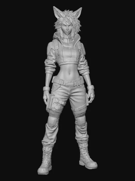 3D model for Cyberpunk Cat Warrior