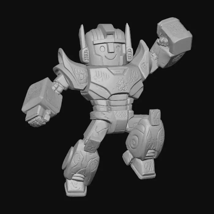 3D model for Energetic Robot in Futuristic City