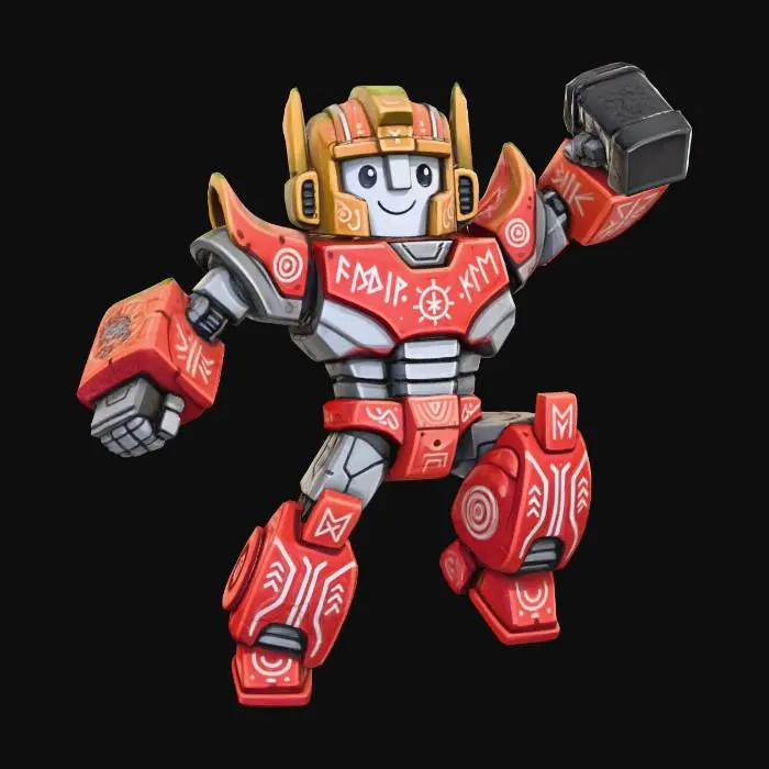 3D model for Energetic Robot in Futuristic City