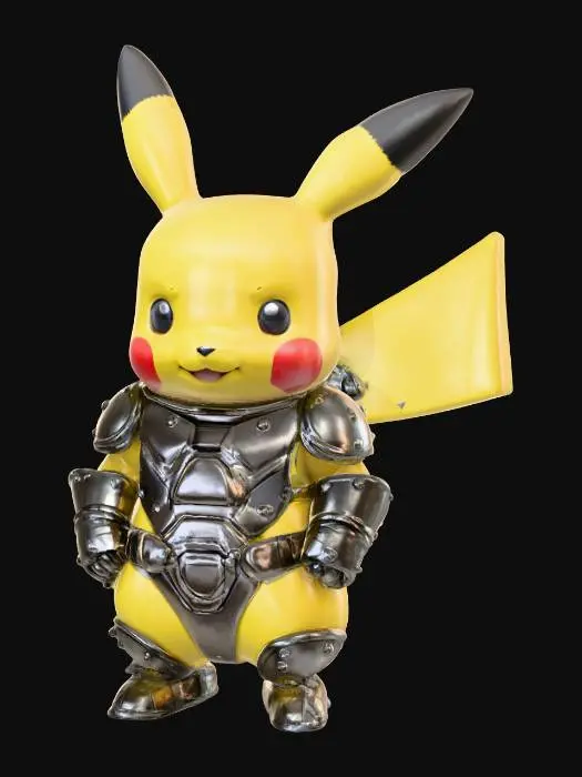 3D model for erstelle mir ein Pikachu mit metallrüstung
