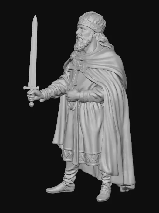 3D model for King with Sword and Cross