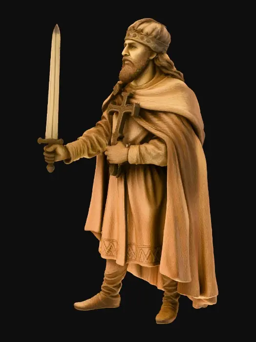 3D model for King with Sword and Cross