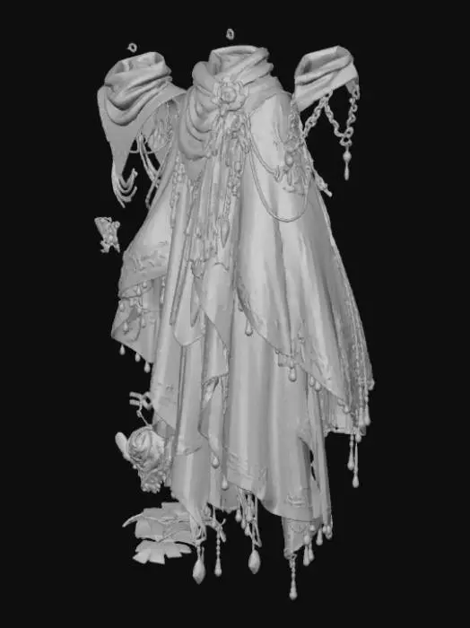 3D model for Ethereal Blue Cloak