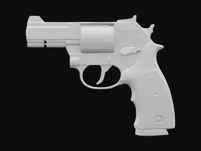 3D model for industrial livestock killer pistol handgun with metal plating and compressed gas cannister