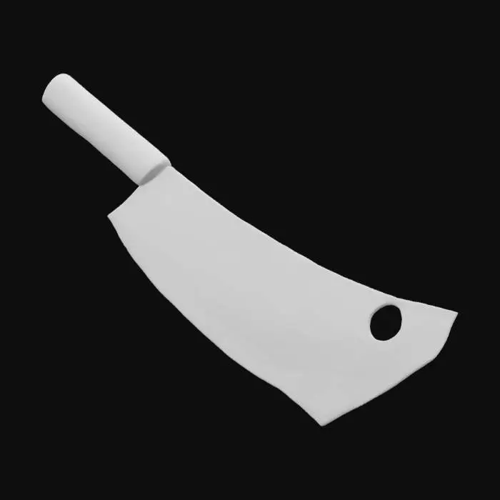 3D model for industrial metal butcher's meat cleaver with stains and wear from use