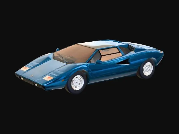 3D model for Blue Mid-Engine Supercar