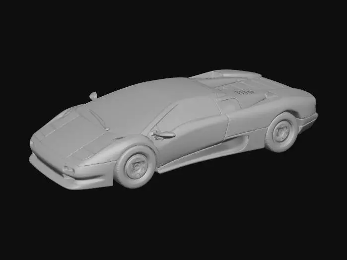 3D model for Silver Convertible with Red Interior