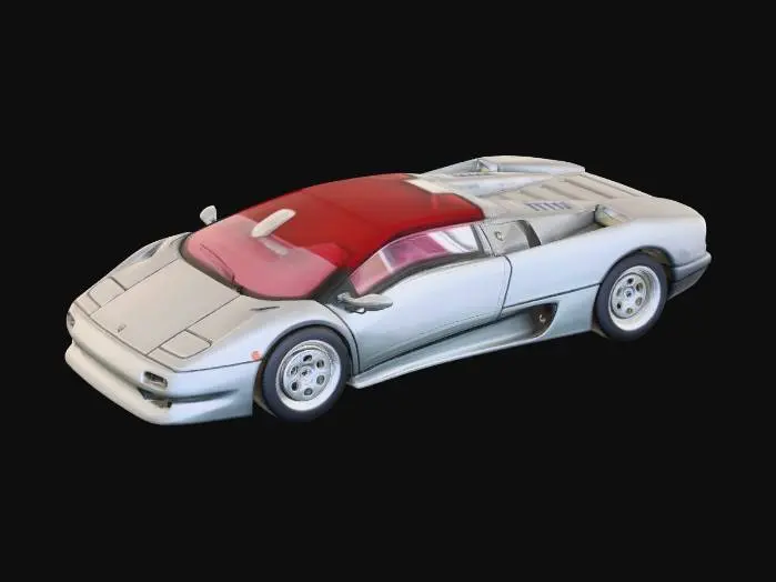 3D model for Silver Convertible with Red Interior