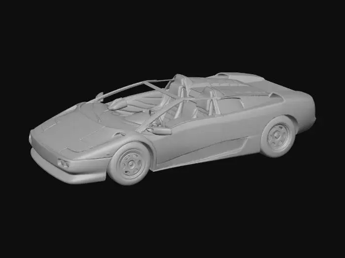 3D model for Golden Lamborghini Convertible