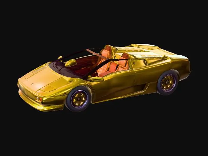 3D model for Golden Lamborghini Convertible
