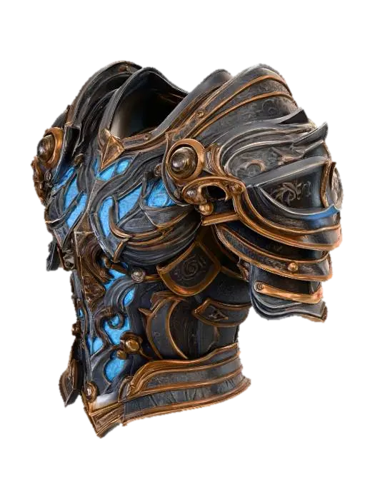 Arcane Warplate of the Titan - Fantastical 3D model, vytvořený pomocí AI