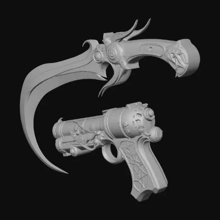 3D model for Etherium Fang Flux Pistol