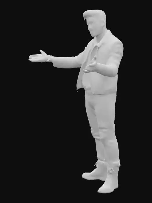 3D model for A highly detailed 3D model of a male horror game protagonist, age 25–40, realistic proportions, slightly pale skin, subtle tired eyes as if from lack of sleep. Outfit: casual but rugged clothing (dark hoodie, worn jeans, old sneakers, optional leather jacket), colors desaturated and muted to blend into a dark horror environment. Hair slightly messy, short to medium length, natural dark tones. Hands and face show subtle signs of stress, dirt, or scratches, adding survival realism. 

The setting is a creepy, decayed amusement park at night (abandoned rides, broken clown statues, fog-covered skate-park attractions, rusted metal, flickering lights). The character should look alert and ready, with a neutral but tense expression, suitable for a horror survival protagonist. 
