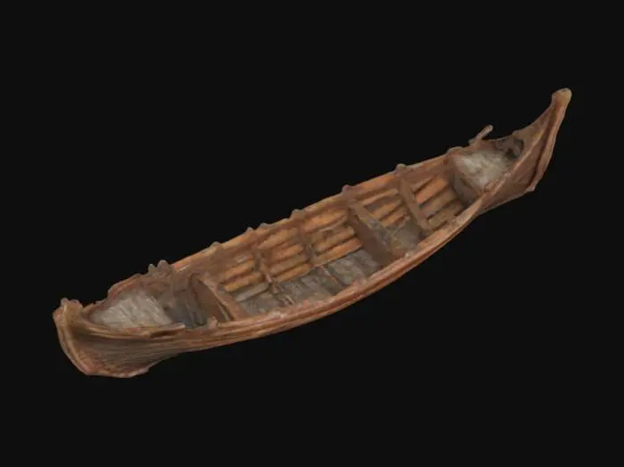 3D model for viking longship wreck, broken hull