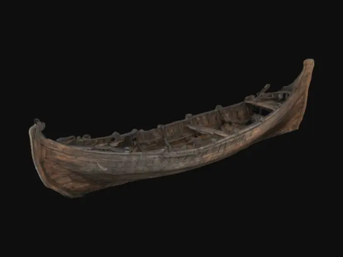 3D model for viking longship wreck, broken hull