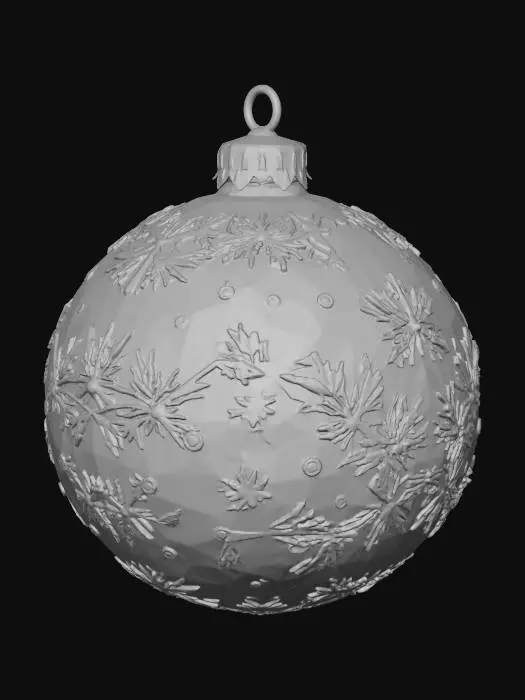 3D model for A festive Christmas ornament: a glossy red glass ball with golden snowflake patterns etched across its surface. At the top, a shiny metallic cap holds a delicate loop for hanging. The sphere reflects warm light, giving it a magical glow, perfect for a tree or holiday display.
, #Christmas2025#