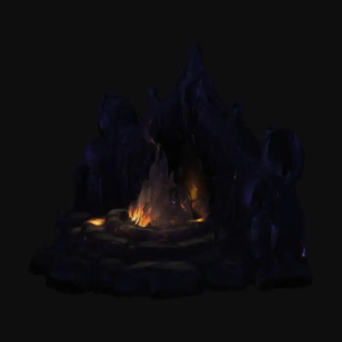 3D model for The Abyssal Hearth

Location: Deep within an underground cavern, the Abyssal Hearth is an eerie, black bonfire emitting a cold, shimmering mist.

Unique Mechanics:

Resting Effects: Boost stats based on defeated enemies, with debuffs.

Echo of the Lost: Spectral figures reveal lore and secrets.

Haunted Reverie: Enter a dream state to fight past bosses for buffs.

Void Restoration: Limited-use resurrection without losing runes.

Visuals: Surrounded by runes, blackened swords, and subtle sounds.