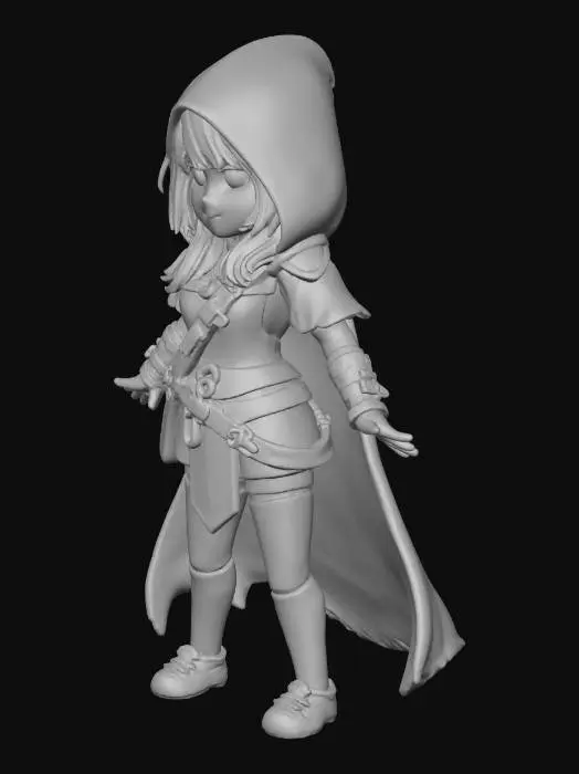3D model for Red-Hooded Adventurer