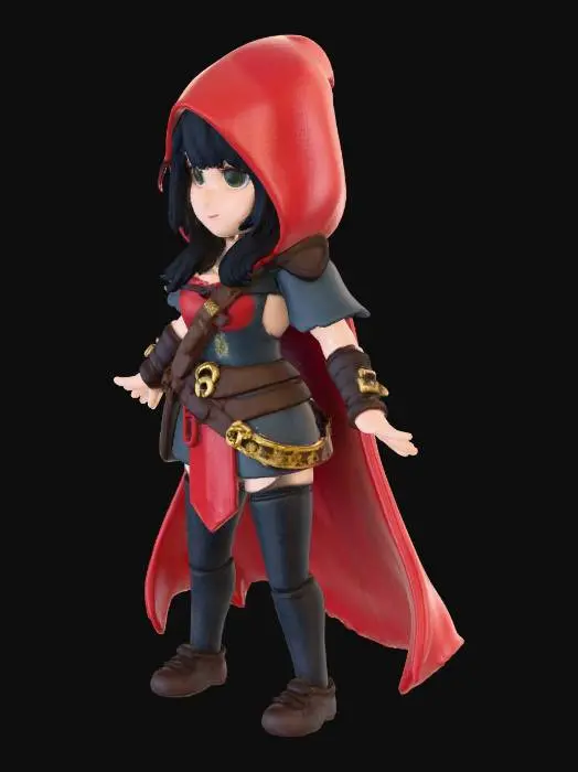 3D model for Red-Hooded Adventurer