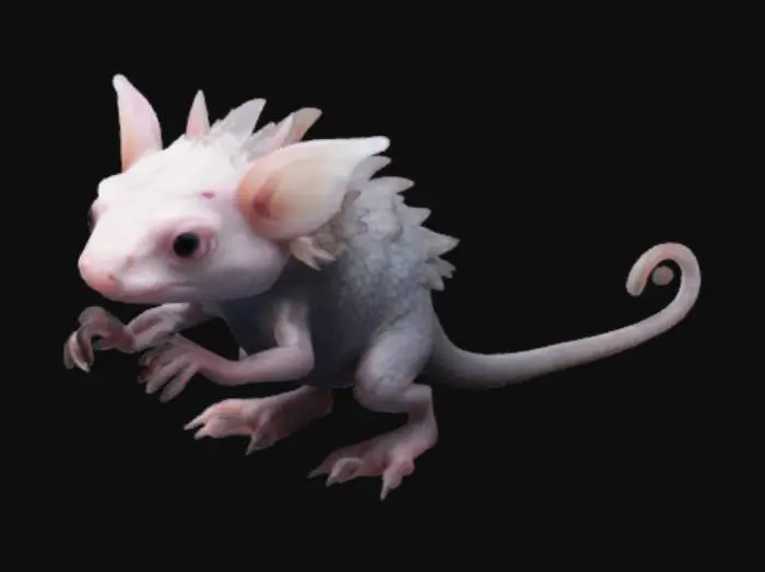 3D model for Axolotl, aye-aye, and pangolin hybrid 