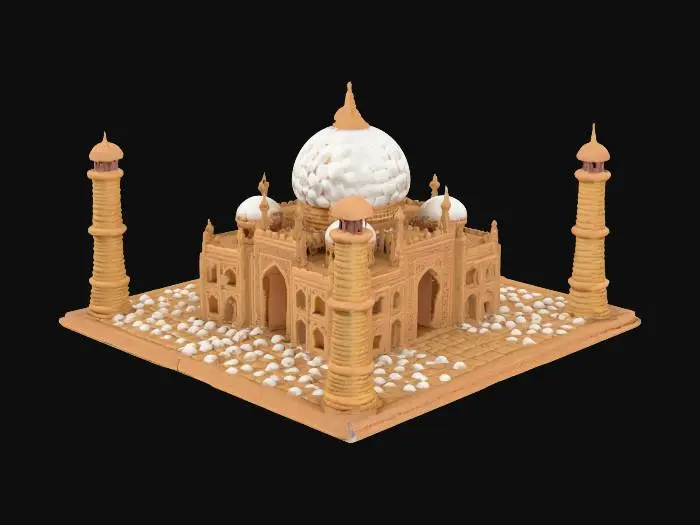 3D model for #AroundTheWorld#,  Taj Mahal made out of marshmallows, hershey bars and graham crackers