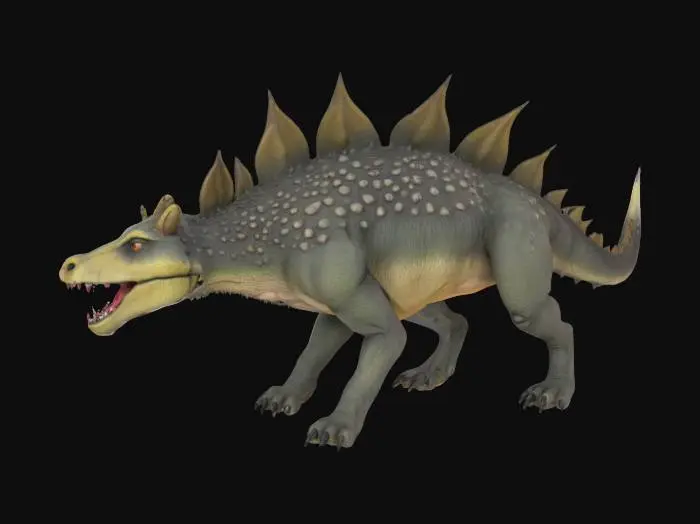 3D model for Stegosaurus, wolf hybrid 