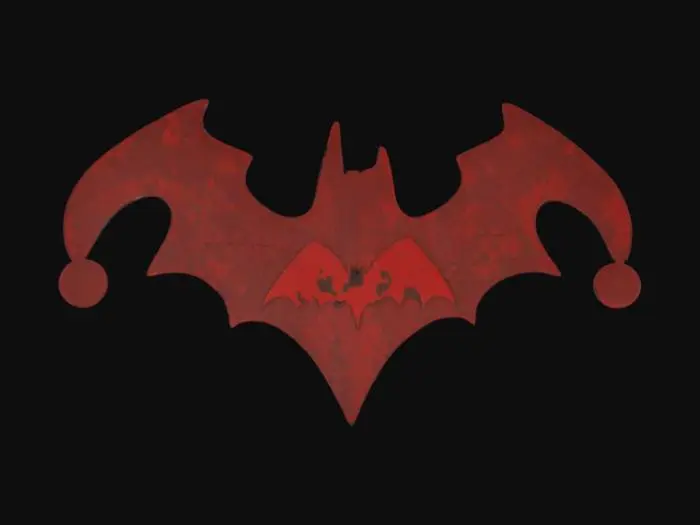 3D model for Batman symbol mixed with harely Quinn theme, #emblem#