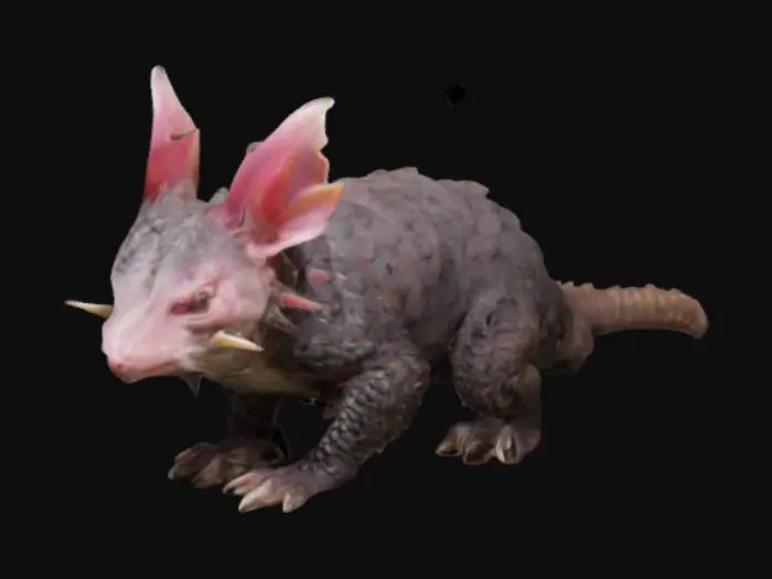 3D model for Tasmanian devil axolotl hybrid with pangolin armor 