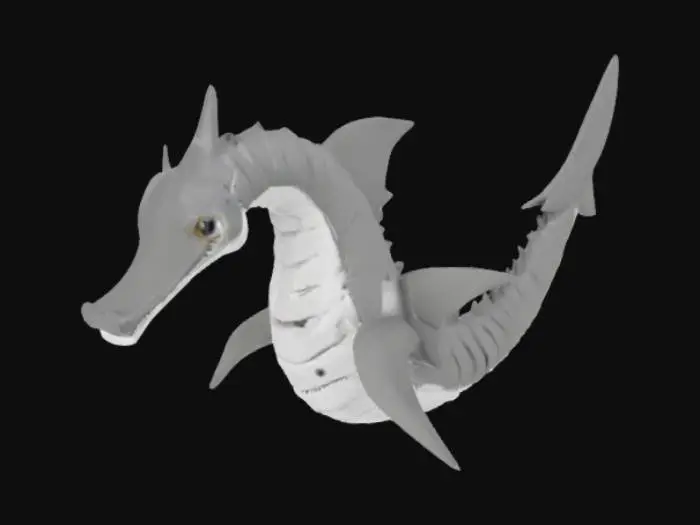 3D model for Shark Sea horse hybrid , #ocean#