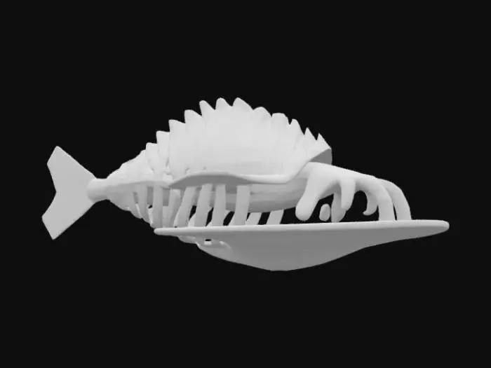 3D model for Neon Fossil Fish, #ocean#