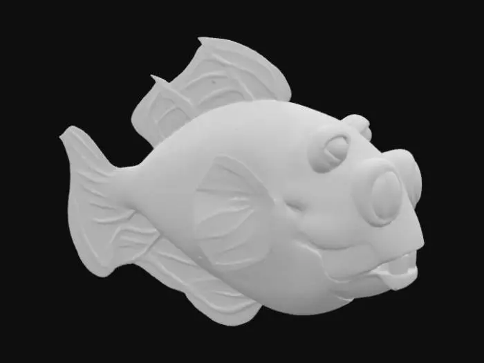 3D model for Goofy Cartoon Fish, #SketchTo3D#